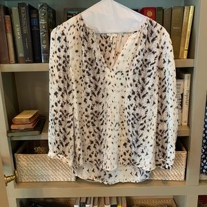 Joie size L snow leopard silk blouse